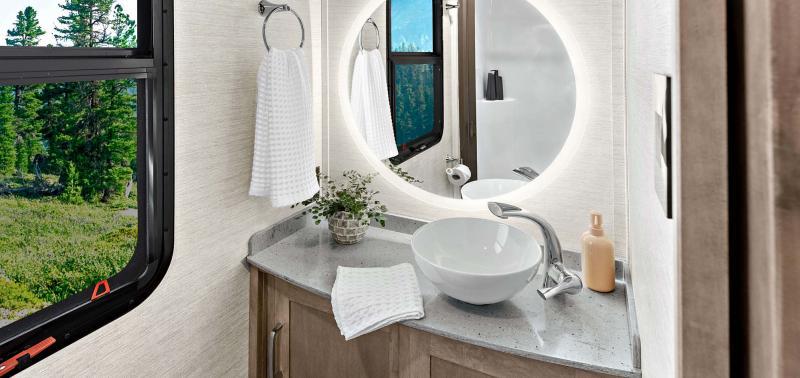 Bathroom inside the 2022 Tiffin Wayfarer