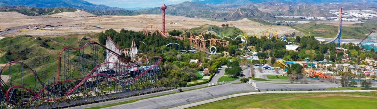 Panoramic view of an amusement park