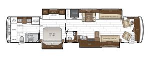 Overhead view of the Newmar Dutch Star 4369 floor plan