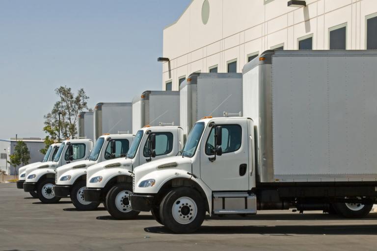 Box trucks lined up