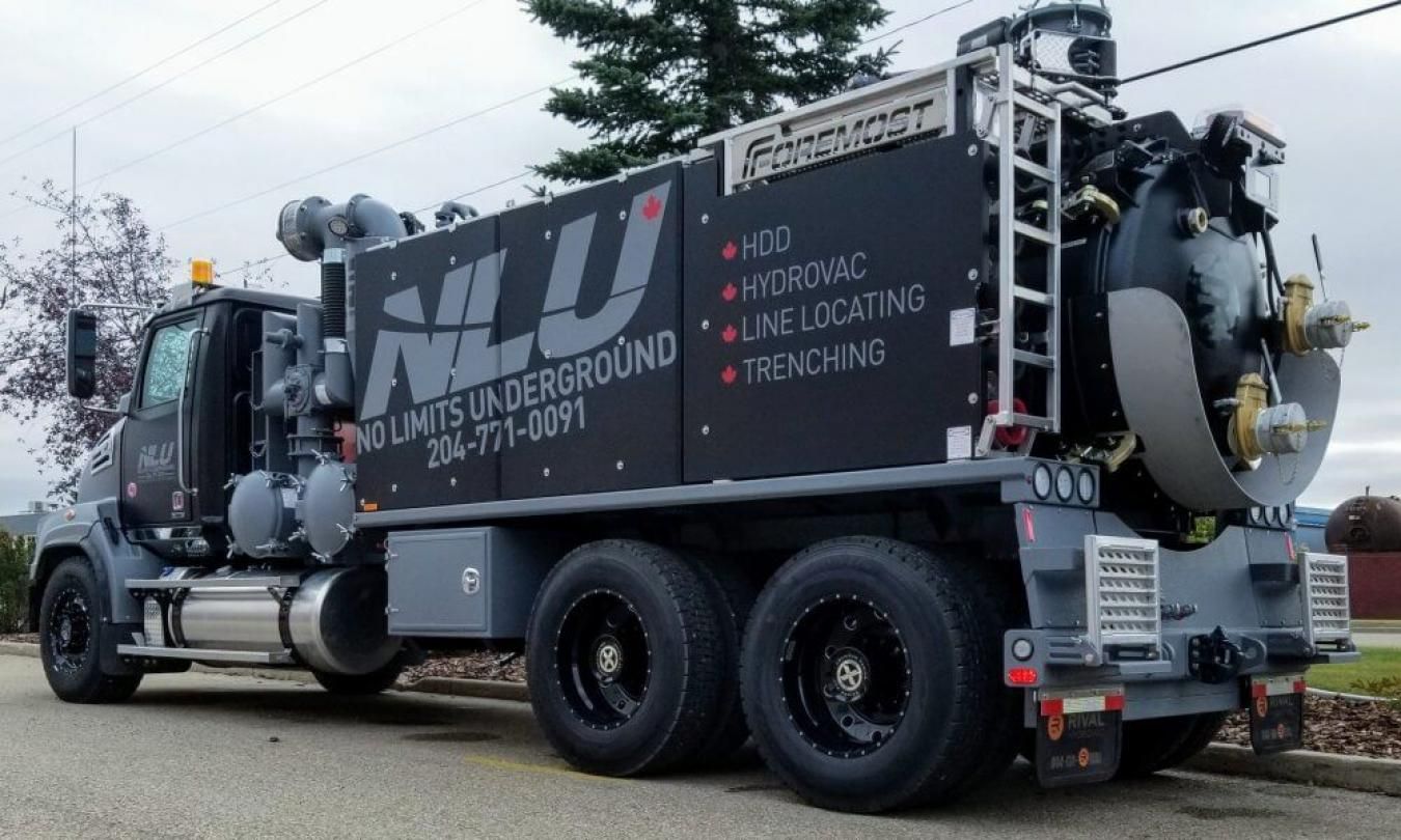 Black branded Rival hydrovac truck