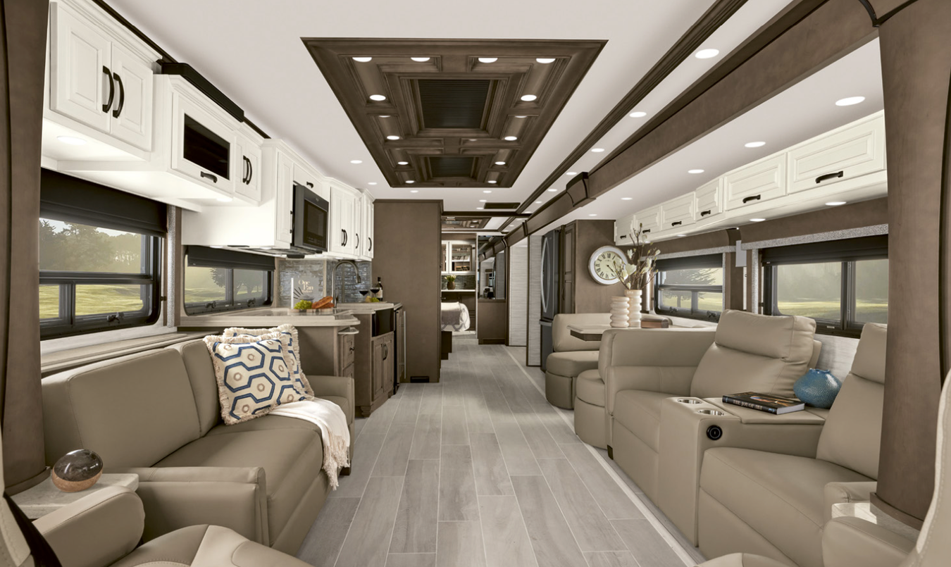 Front-to-rear view inside the 2025 Newmar Dutch Star