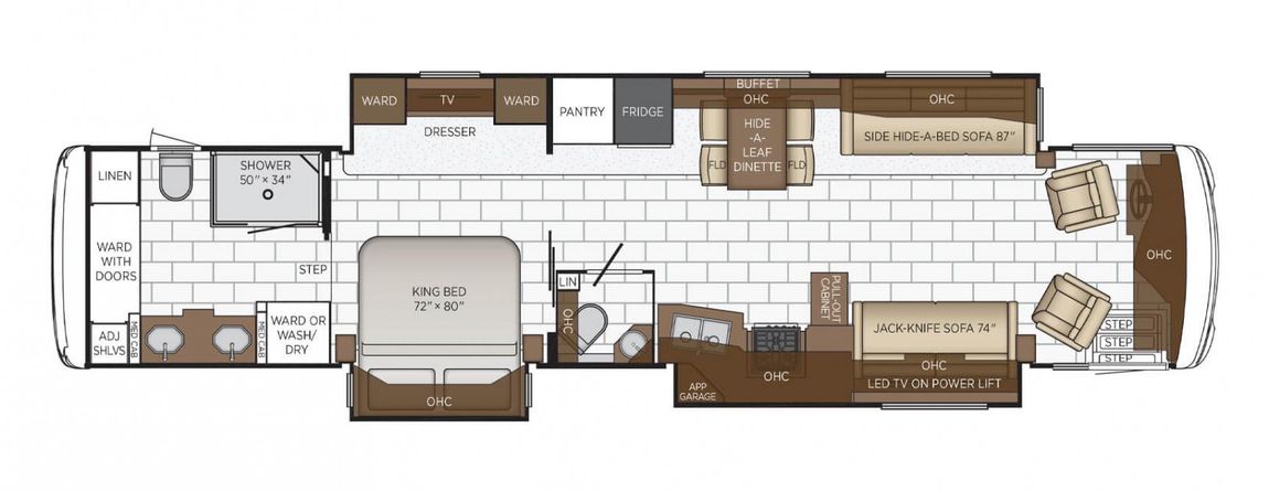 2022 Newmar Ventana 4369 RV Floorplan