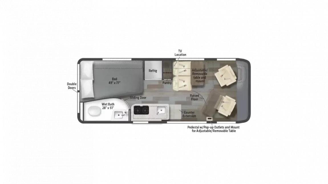 2023 Winnebago Travato 59G RV Floorplan