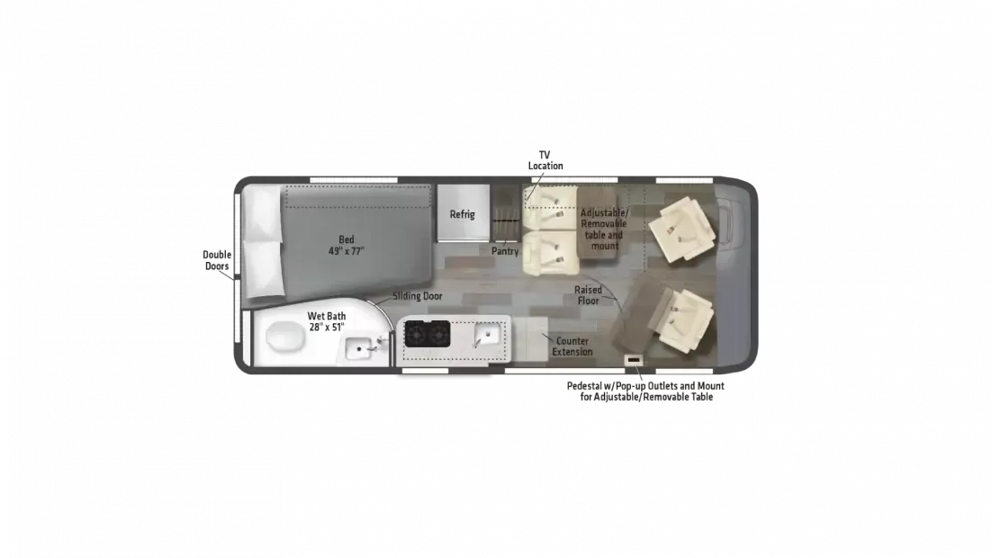 2023 Winnebago Travato 59G RV Floorplan