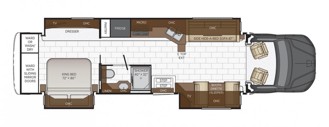 2023 Newmar Super Star 4061 RV Floorplan