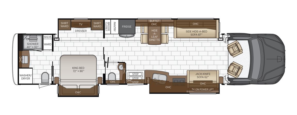 2024 Newmar Supreme Aire 4530 RV Floorplan