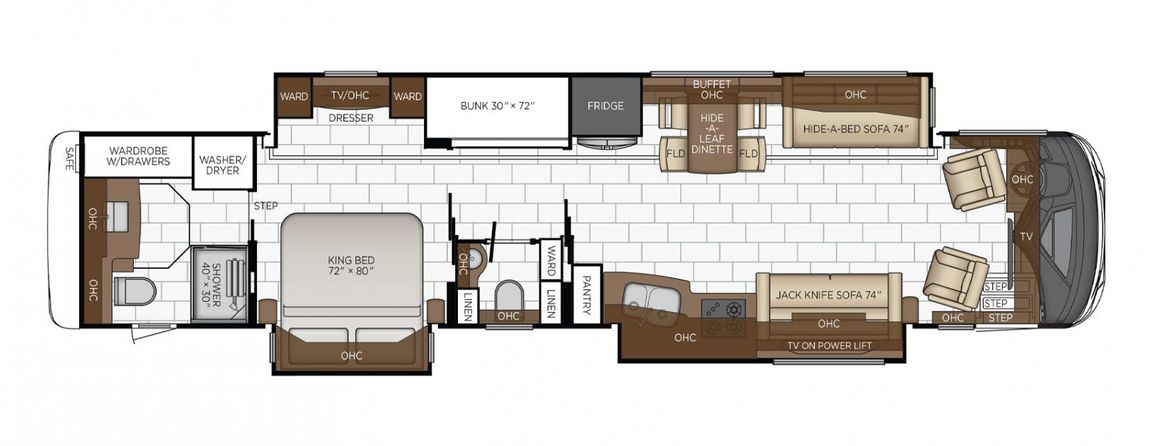 2023 Newmar Mountain Aire 4535 RV Floorplan