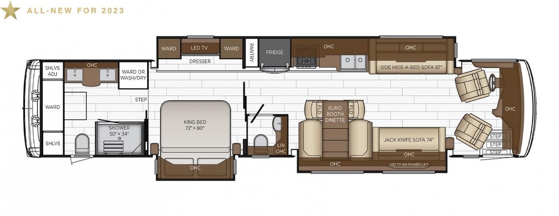 2023 Newmar Dutch Star 4370 RV Floorplan