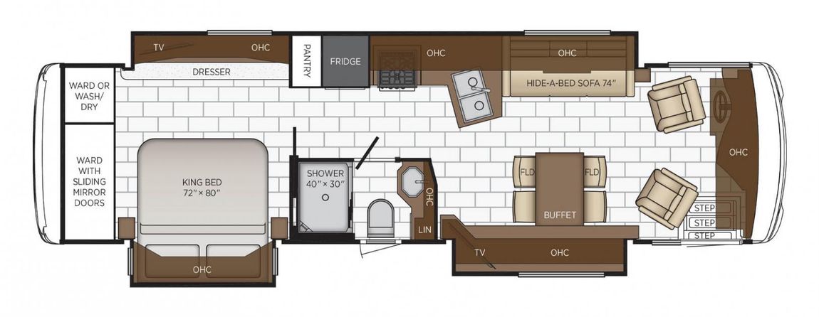 2022 Newmar Ventana 4531 RV Floorplan