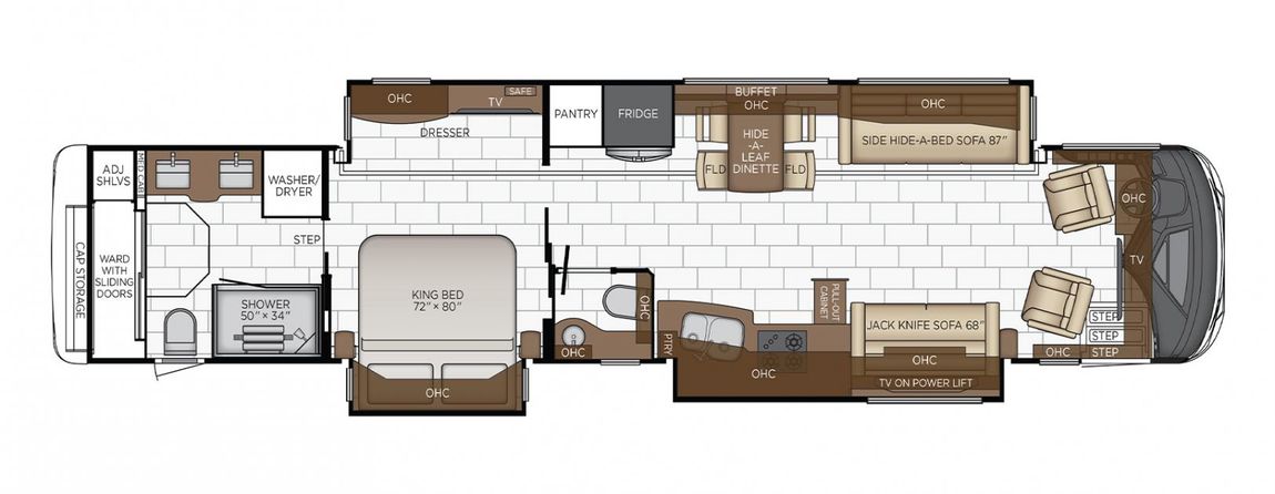 2023 Newmar Mountain Aire 4551 RV Floorplan