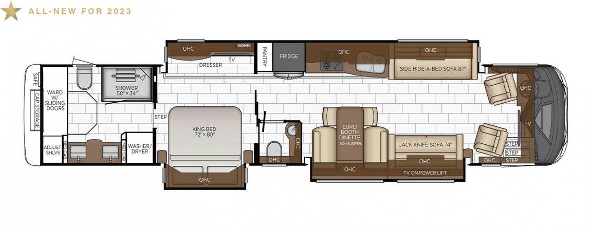 2023 Newmar Mountain Aire 4521 RV Floorplan