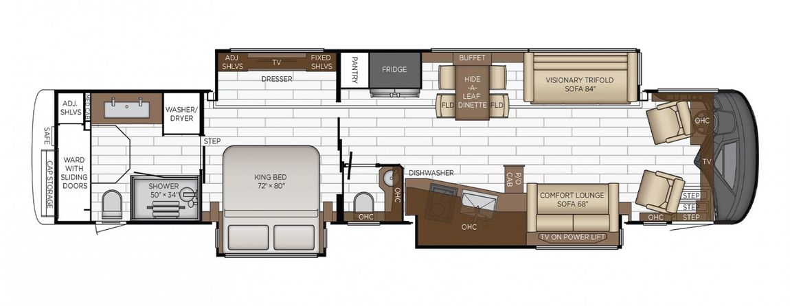 2023 Newmar King Aire 4531 RV Floorplan