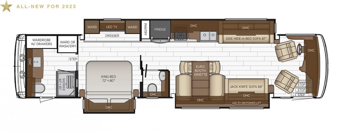 2023 Newmar Dutch Star 4071 RV Floorplan