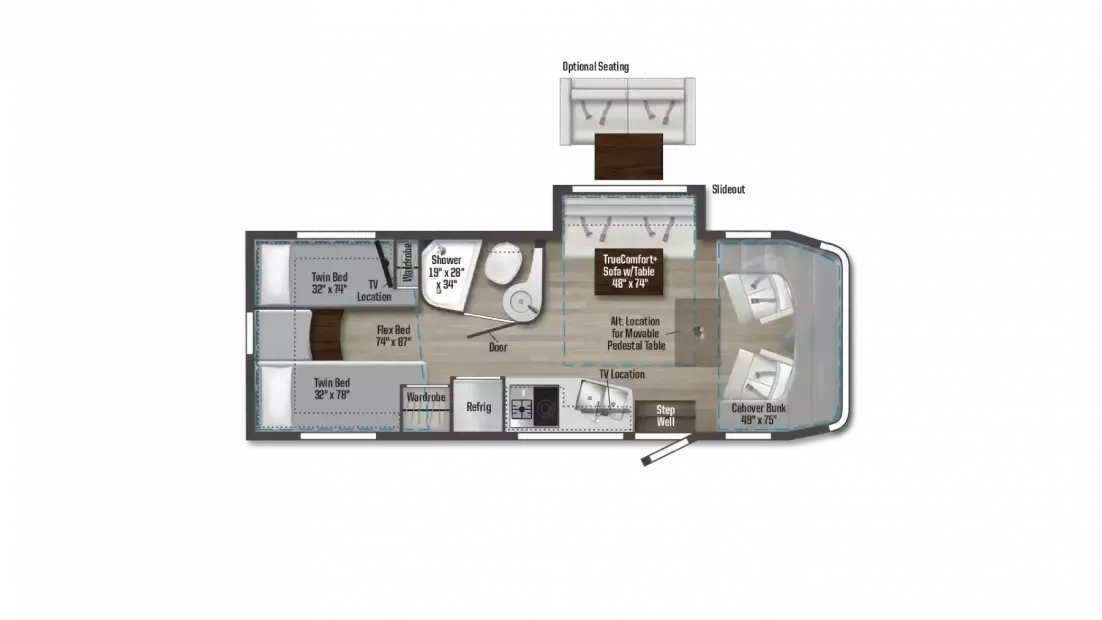 2023 Winnebago Navion 24V RV Floorplan